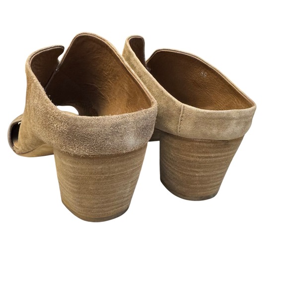 Officine Creative Women Suede Mules US 8.5. EU 39 Tan Italian Block‎ Heel Shoes - Picture 6 of 9